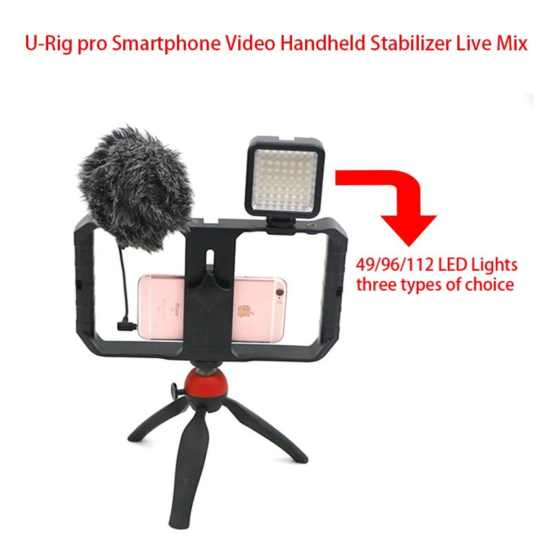 Смартфон Video U Rig Pro + BY MM1 микрофон 49/96/112 светодиодное освещение для видеосъемки iPhone
