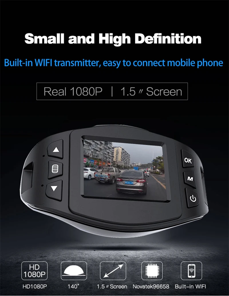 OTFPLUS Автомобильный dvr 1080 P Wi Fi модуль Новатэк 96658 1080 fdash cam