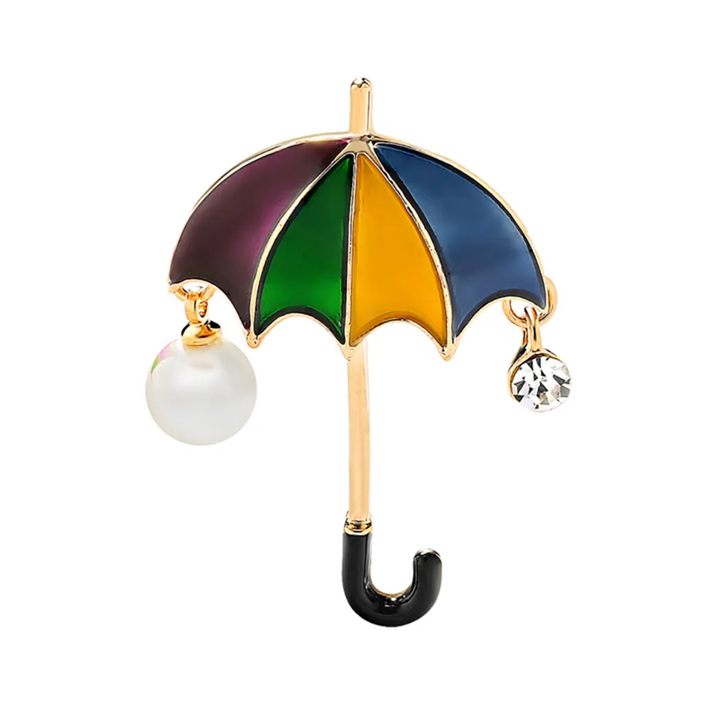 

Brooch for Women Men Umbrella Brooch Environmentally Friendly Mental Brithday gift jewelry Creative Crystal 2019 Brooches Pin