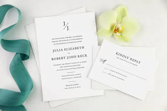  CA0884 Customized Letterpress Calligraphy Cutton Paper Wedding Invitations - 32855393678