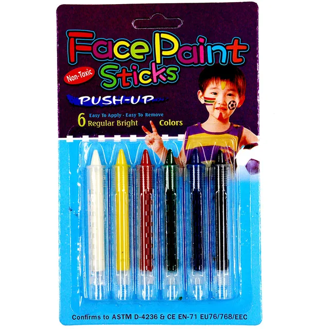 diy 6pcs lot non toxic face paint sticks kids makeup body paint pen