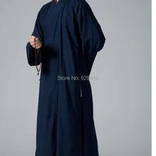 Унисекс моющиеся хлопковые и льняные шаолин abbot monks taoist robemartial художественные костюмы медитация laybuddhism clothesblue лето и весна