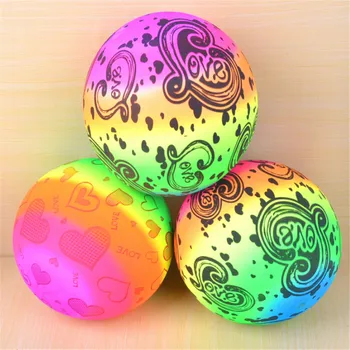 

New Colored Rainbow Inflated Ball Balloons Football Toy For Kid Children Swimming Pool Outdoor Play Water Game Beach Toy