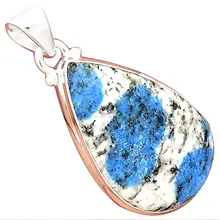 Lovegem натуральная K2 синий кулон 925 пробы серебро, 40,9 мм, AP3586