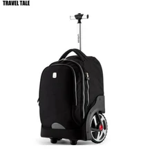 Travel tale 18 дюймов Супер большими колесами рюкзак на колесиках Водонепроницаемый Мужская сумка ручной клади
