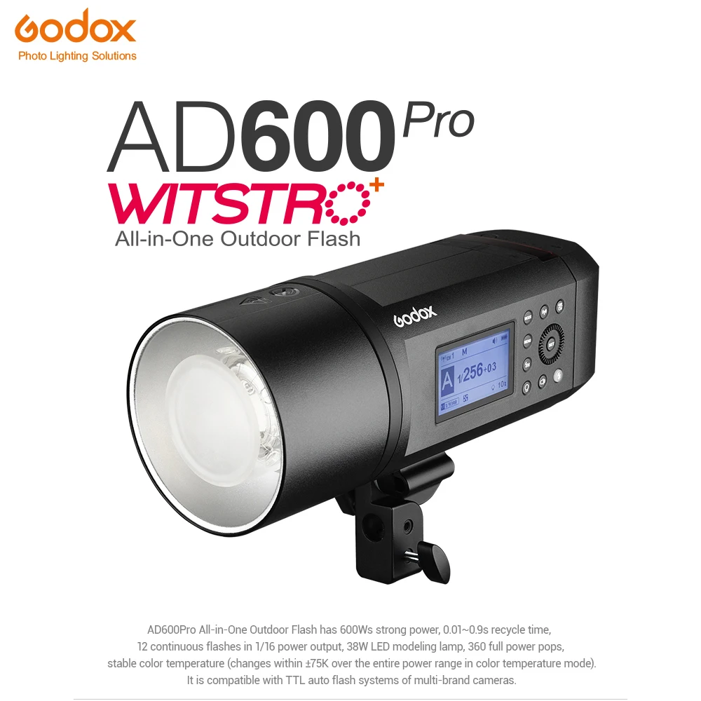 Godox AD600Pro WITSTRO все в одном наружная вспышка AD600 Pro Li on Аккумулятор TTL HSS Встроенный 2 4G
