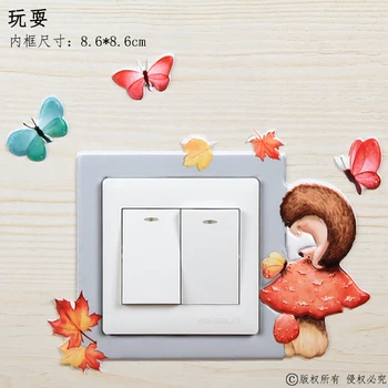 

stickers socket protective cover creative cartoon logo stickers living room home decoration stickers luminous modern simple