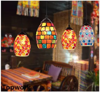 

Moroccan Turkish Style Retro Vintage Pendant Light E27 Base Mediterranean Style Decoration Mosaic Hanging Lamp 19 Types