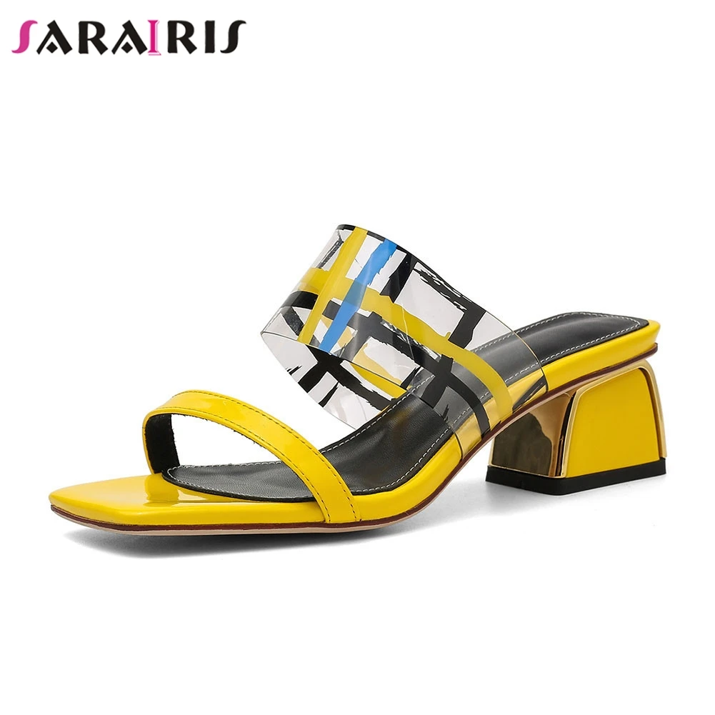 

SARAIRIS Brand New Big Size 33-42 women's Genuine Leather Ladies Mules Women Shoes Woman Casual Outside Summer Slippers