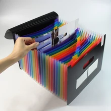 24 Pockets A4 Expanding File Holder sales folder Organizer Portable Business File Office Supplies Document Holder fashion portable expanding file folder a4 paper folder for documents quality office document briefcase