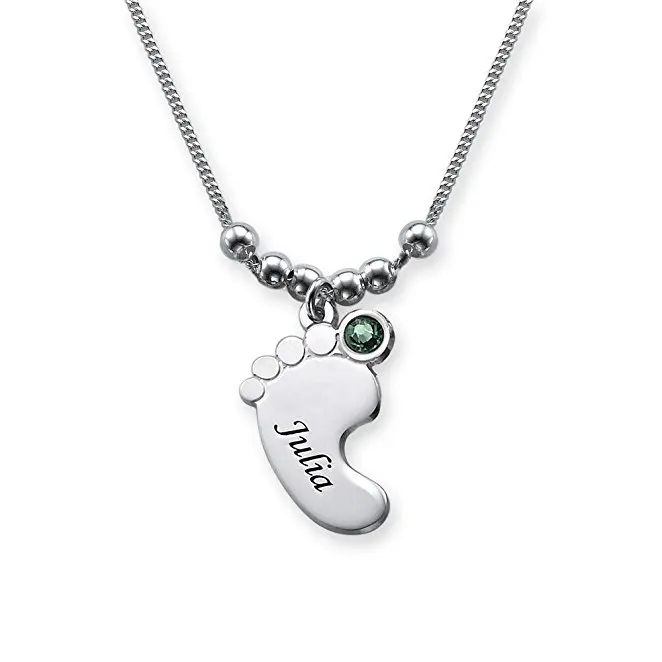 

Lovely Baby Foot Pendant Necklace High Quality Alloy Necklaces Jewelry Best Gift Can Custom Made Any Name YP2977