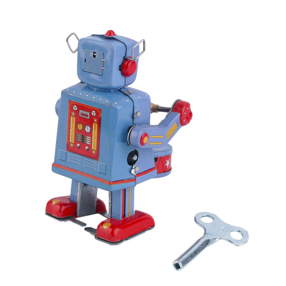 OCDAY Vintage Drumming Robot Metal Tin Clockwork Wind Up Tin Figure Toy Collectible Classic Toys For Boy Kids Christmas Gifts OCDAY Vintage Drumming Robot Metal Tin Clockwork Wind Up Tin Figure Toy Collectible Classic Toys For Boy Kids Christmas Gifts