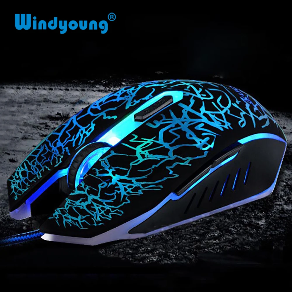 6 keys Professional Colorful LED Backlight 4000 DPI Optical Wired Gaming Mouse Gamer Mice sem fio For PC Laptop drop shipping | Компьютеры