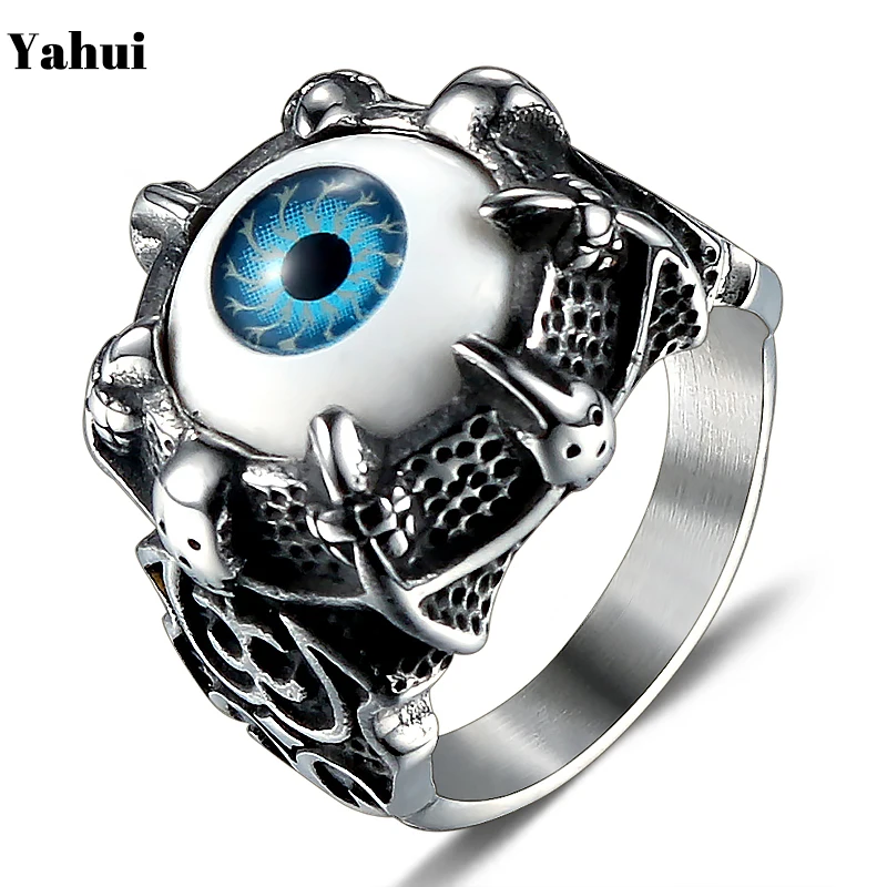 

YaHui stainless steel men's rings jewelry Domineering Devil's Eye personality eye lord of ring jewelry accessories jewellery