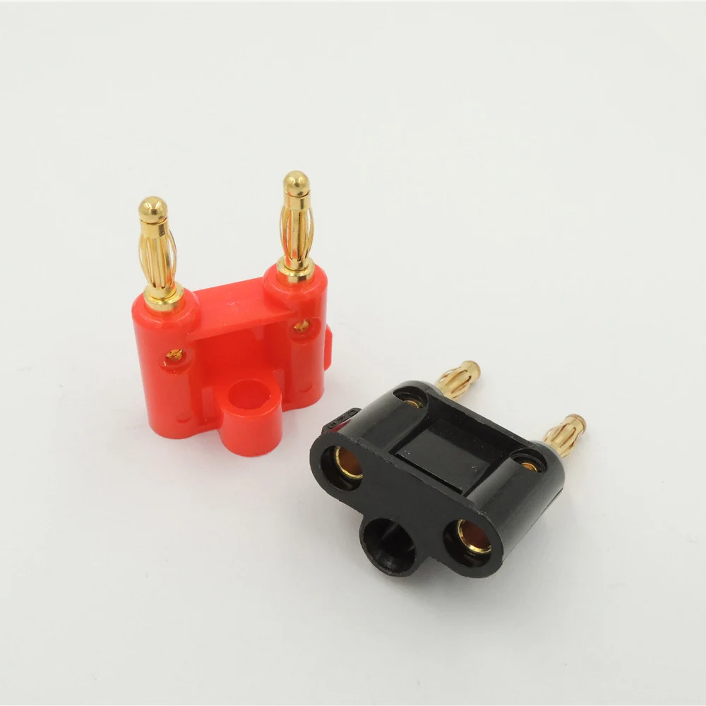 20PCS Red black Copper Gilded 2mm Banana Plug for Binding Post jack Test Probes