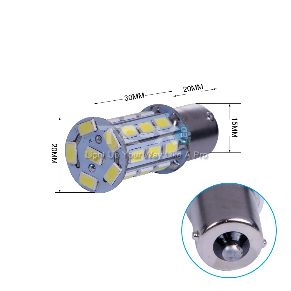 TC-X 2 шт. P21W 1156 27 светодиодов 5730 SMD 12 В BA15S высокое Мощность автомобиль хвост лампы стоп-сигналы Авто re V ERSE лампы Яркий белый автомобиль-Стайлинг