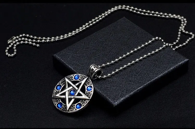 HOMOD винтажное ожерелье с ведьмой готическое Оловянное пентаграмма языческое Wiccan Pandent ожерелье для мужчин ювелирное изделие подарок другу WC0148