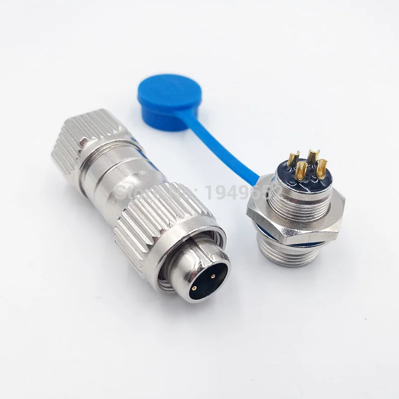 

HA12 metal waterproof sensor connector M12 plug and Flange socket male&female 2/3/4/5/7/9 pin
