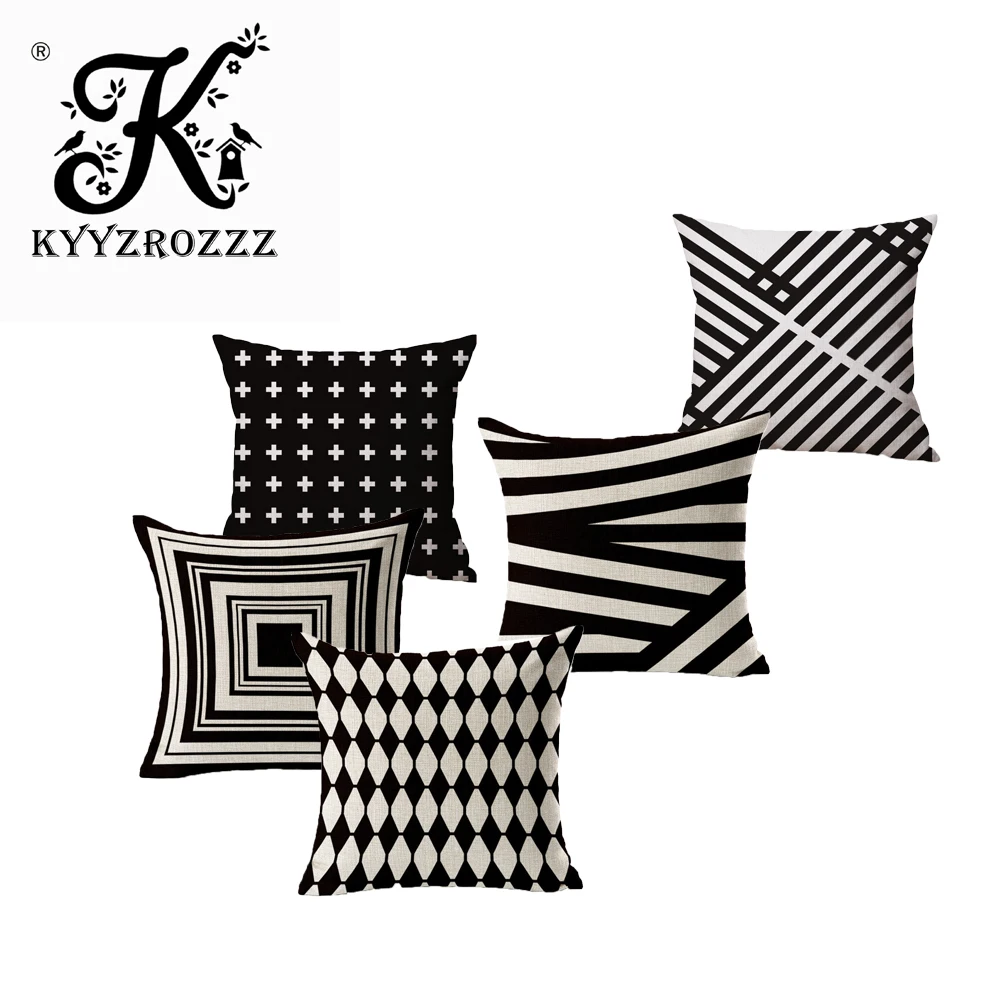 

Luxury Cushion Cover Pillowcase Bed Car Hotel Printed White Geometric Home Decor Sofa Pillow case