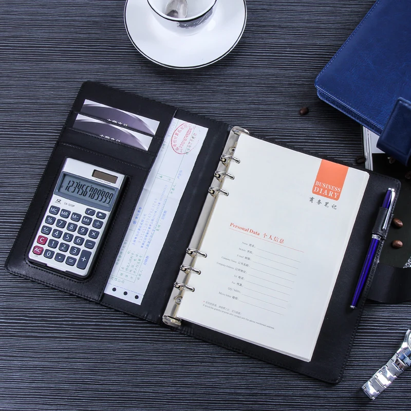 A5 PU leather Refillable Spiral Loose Leaf Notebook Travel Journal dokibook filofax planner