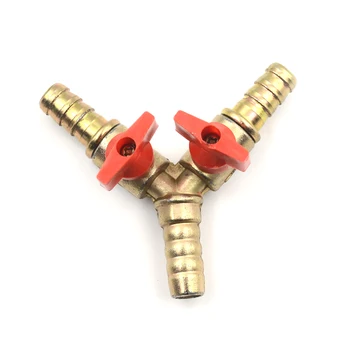 

Clamp Fitting Hose Barb Fuel Water Oil Gas For Garden Irrigation Automotive 3/8" 10mm Brass Y 3-Way Shut Off Ball Valve