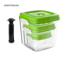 Вакуумная канистра для вакуумного упаковщика, контейнер для еды с вакуумным насосом, коробка для хранения кофе, квадратные пластиковые банки большой емкости