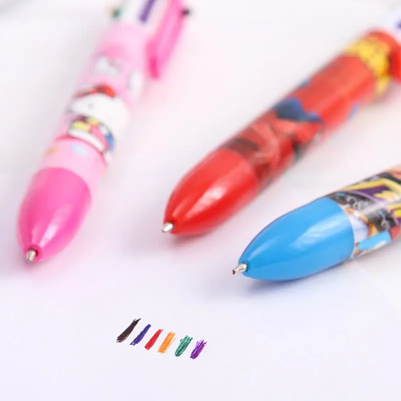 Новое поступление новинка многоцветная шариковая ручка многофункциональная 6 в 1 Красочные Канцтовары креативные школьные принадлежности