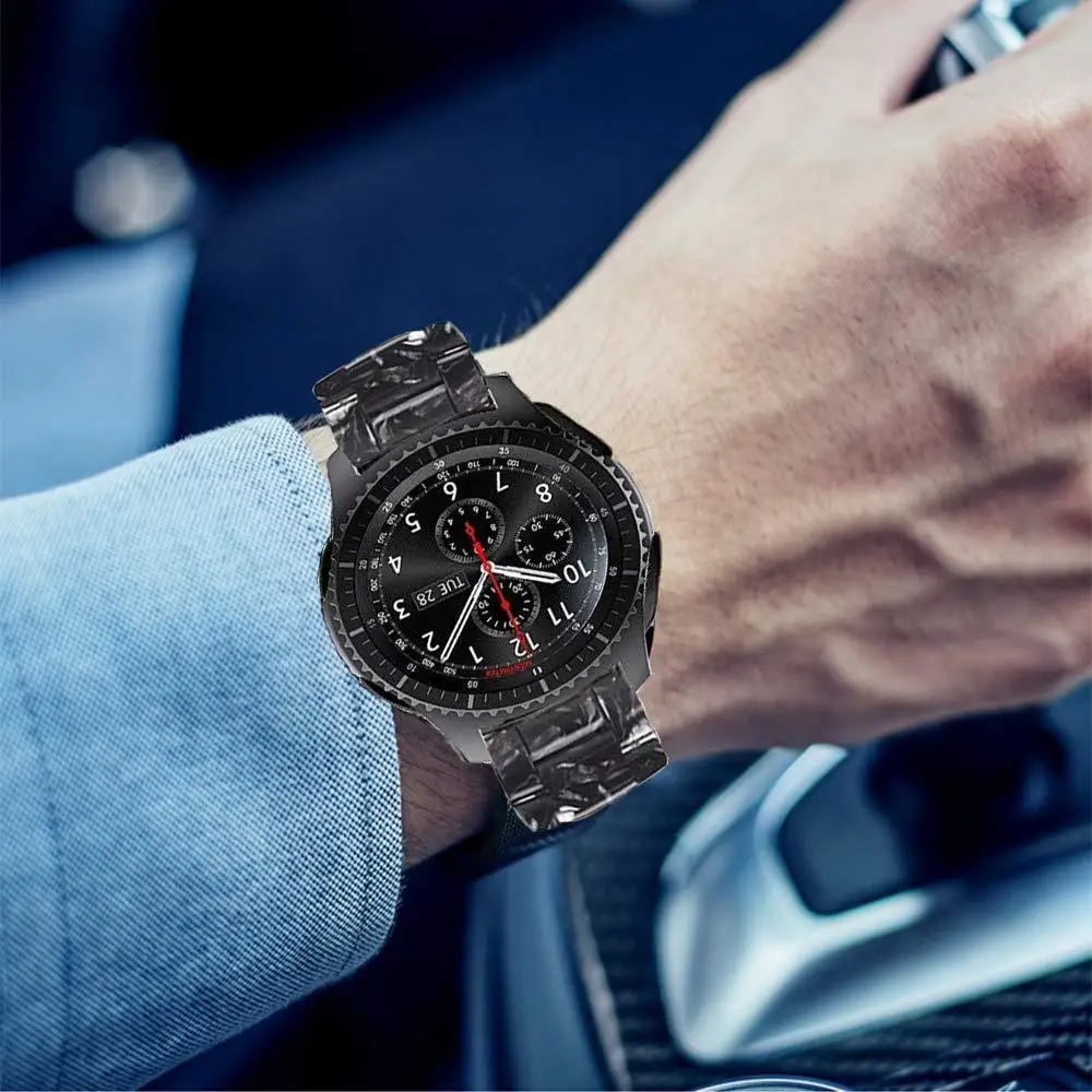 22 мм универсальный резиновый ремешок для samsung gear S3 Classic/S3 Frontier/Galaxy Watch 46 мм регулируемый ремешок спортивный браслет ремень