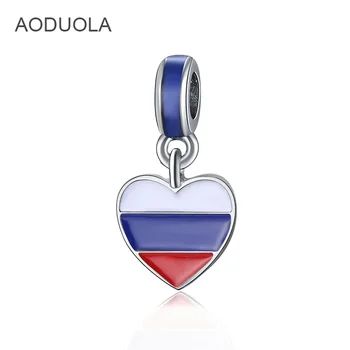 

Aoduola heart-shaped Russian charm DIY pendant jewelry accessories, suitable for necklace bracelet