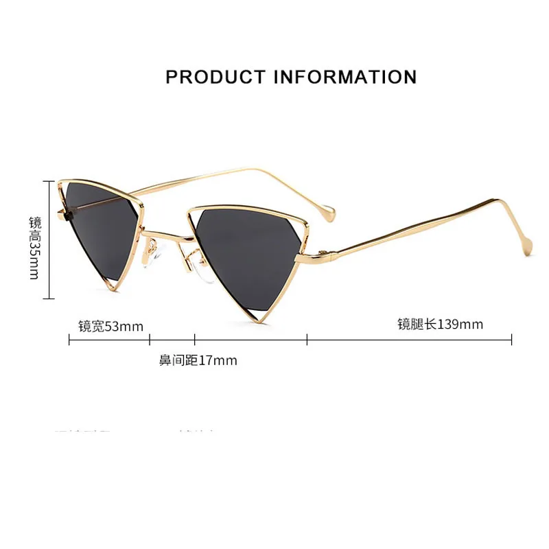 Высокое качество винтажные стимпанк треугольные солнечные очки унисекс Металлические ретро очки