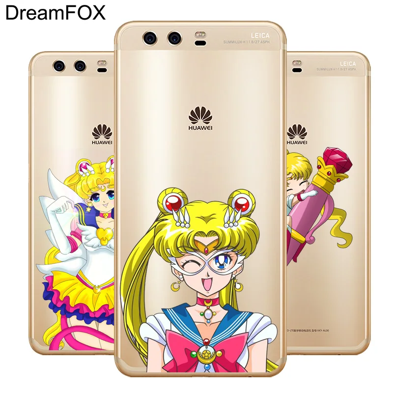 DREAMFOX L545 Sailor Moon Soft TPU Silicone Case Cover For Huawei P8 P9 P10 Lite Plus 2017 Honor 8 Pro 9 6X |