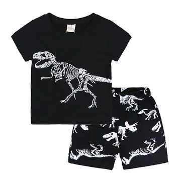 

New Boys Grils Student Clothes Kids Summer Fashion Children Clothing Clothes Short Sleeves + Pants Suit Clothes For Childrens