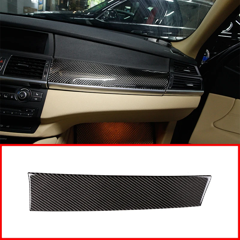 

Real Carbon Fiber Passenger Dashboard Panel Cover Sticker For BMW X5 E70 X6 E71 2008-2013 Car Accessories For Left Hand Drive