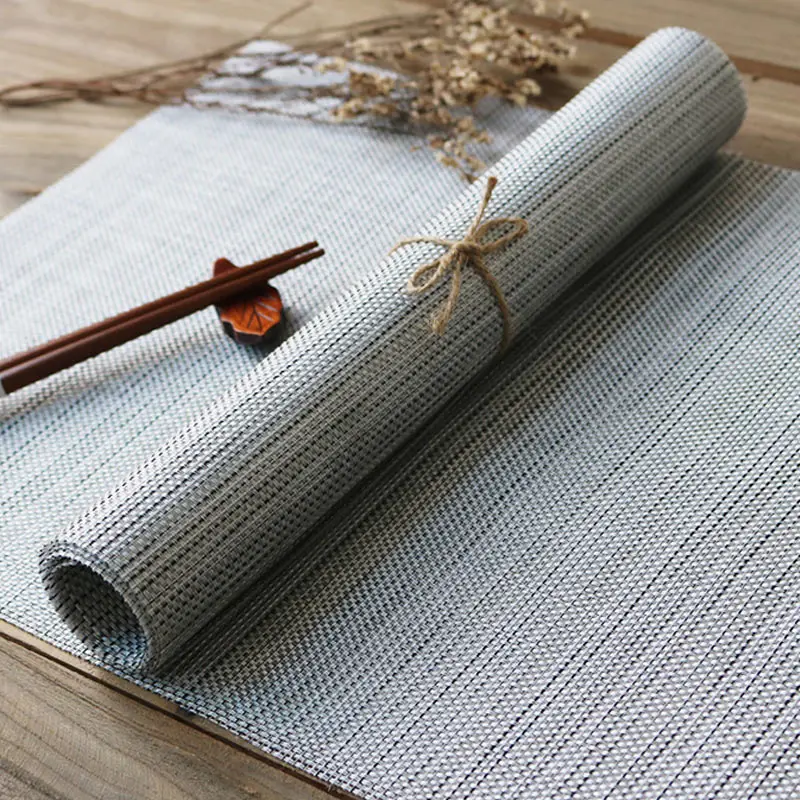 45*30 см Настольный коврик из ПВХ прямоугольная Нескользящая теплоизоляция плетеная кухонная салфетка-подставка ресторанная чаша тарелка чашка коврик MU - Цвет: F