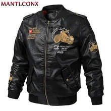 MANTLCONX Autumn New Brand Motorcycle Leather Jacket Men Bomber PU Leather Jackets jaqueta de couro masculina Mens Leather Coats MANTLCONX Autumn New Brand Motorcycle Leather Jacket Men Bomber PU Leather Jackets jaqueta de couro masculina Mens Leather Coats