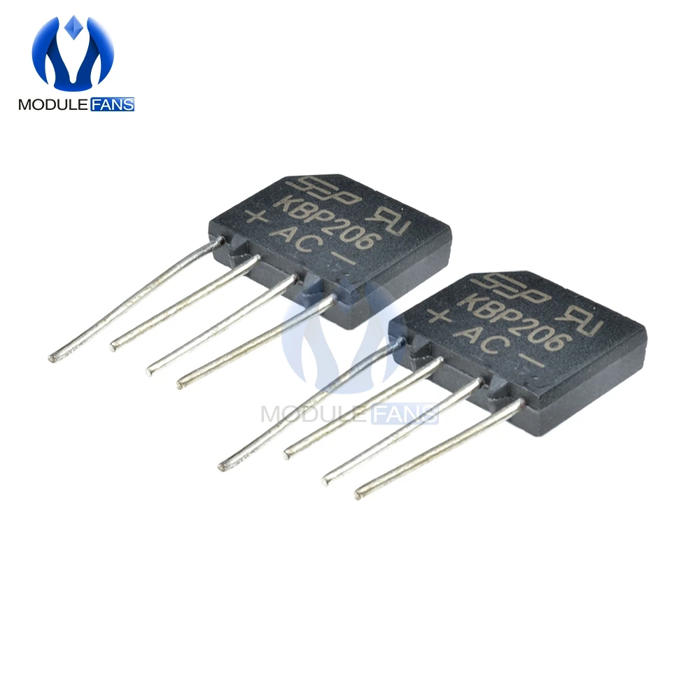 5 шт. Diy Электронный диодный мост выпрямитель 600 в 2A KBP206G KBP206 4-контактный SIP-4