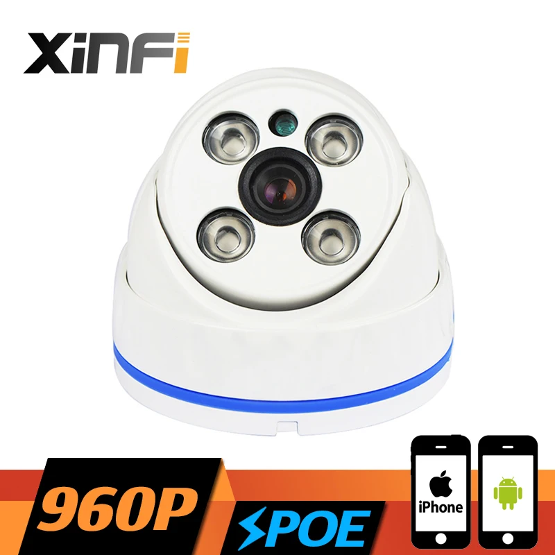 Xinfi HD 960 P POE камеры 1.3mp ночного видения открытый/закрытый Водонепроницаемый сеть видеонаблюдения ip-камера P2P Onvif 2.0 шт. и телефон удаленного