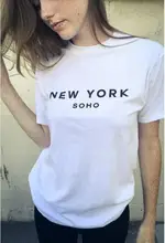 Tees Fashion Casual T Shirt New York Soho Loose t-shirt Cotton Top S-3XL Plus Size Woman Tee Tops Casual Female T-shirts G0619 кеды d t new york d t new york dt002awbfzh3