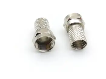 

100PCS brass F Connector Screw On Type for RG6 Coaxial Cable