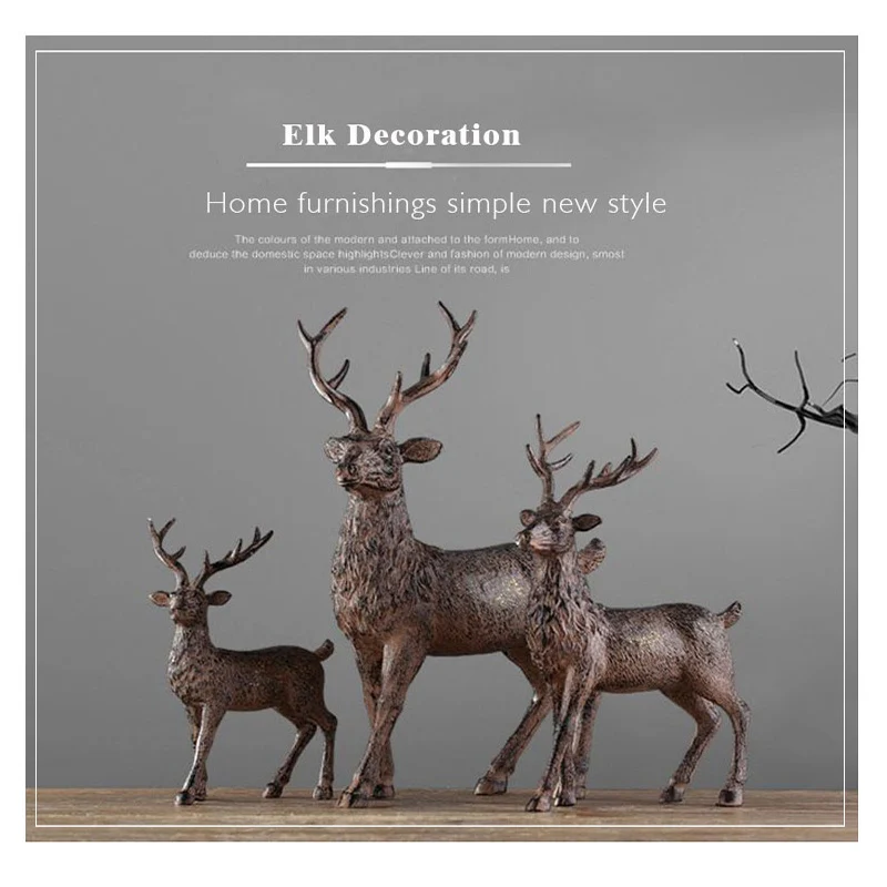 Moroccan Home Decor Elk Figurine Resin Crafts Office Decor Deer