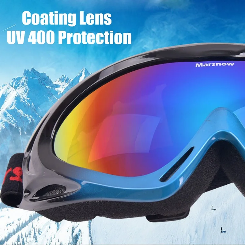 MARSNOW الشتاء تزلج نظارات يندبروف على الجليد نظارات uv 400 حماية النساء الرجال الثلج التزلج نظارات واحدة طلاء عدسة