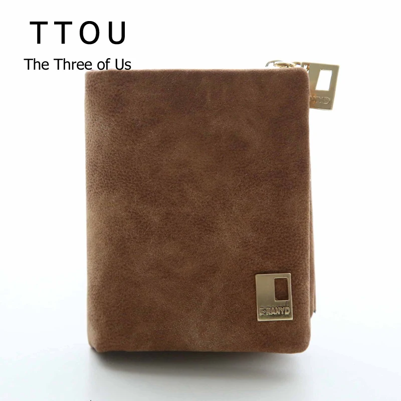 

Matte PU Leather Zipper Hasp Short Clutch 3 Flod Wallet Coin Small Purses Card Holder carteira feminina Wallet