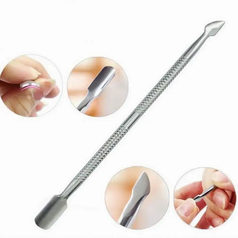 Empurrador de Cutícula Removedor de Calos Ferramenta da Arte do Unha para o Salão de Manicure Dual Purpose Metal Unha Trimmer Como Polonês Atacado