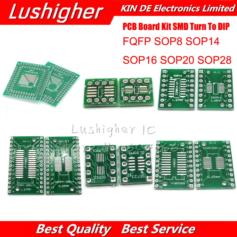 30 шт. Diy PCB плата комплект SMD поворот в DIP адаптер преобразователь пластина FQFP SOP8 SOP14