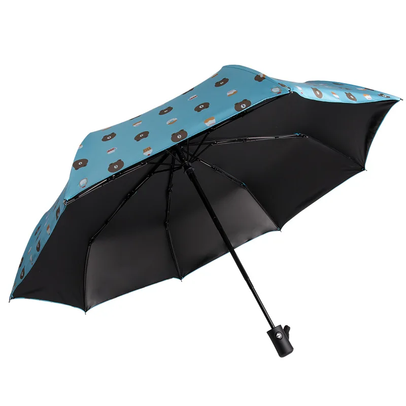 Полностью автоматический складной зонт для женщин и мужчин, роскошные большие ветрозащитные зонты, Женский Зонт от дождя, черная краска, Paraguas - Цвет: 2