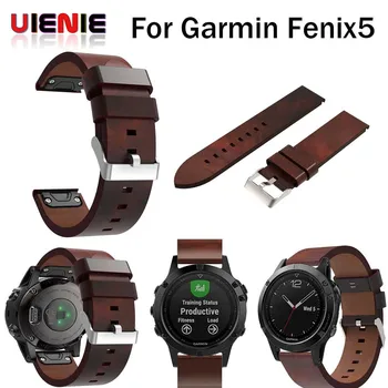 

UIENIE Luxury Leather Strap Replacement 22mm Watch Band with Quick Fit For Garmin Fenix 5/Forerunner 935/Approach S60 bracelet