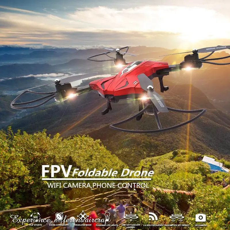 

Hot Sale FPV Foldable Drone With Camera Wifi Quadcopter Phone Control Rc Drones Helicopter Mini Dron Selfie Drone