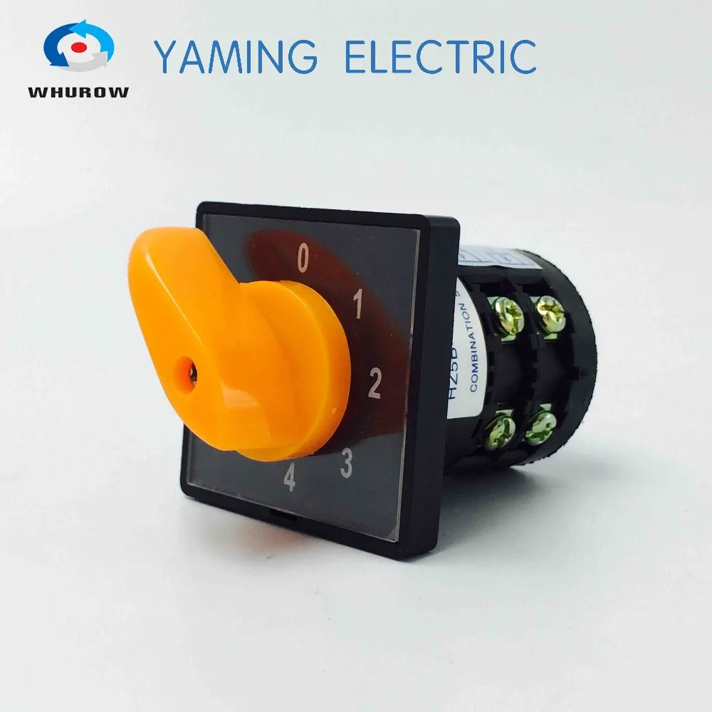

electric change over switch manual transfer switch HZ5B series 20A 0-4 position 2 phase silver electric contacts