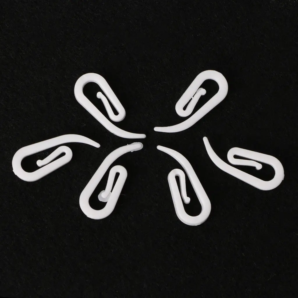 100Pcs Plastic Hanging Curtain Hooks Rings Hanger For Car Caravan Home
