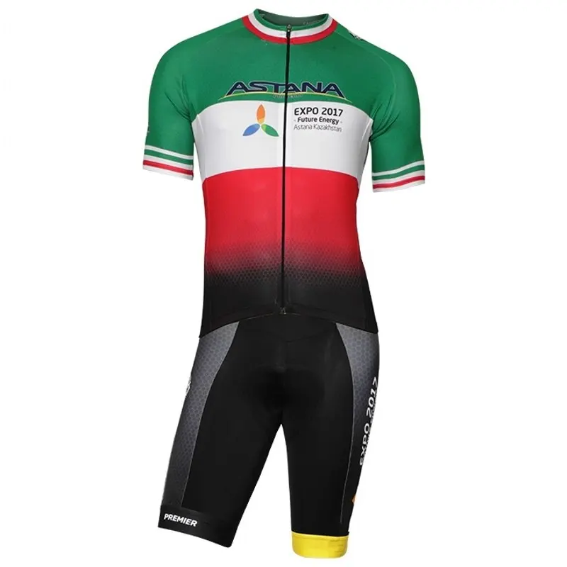 

2017 pro team ASTANA aero Cycling skinsuit Short sleeve summer bodysuit bike clothing MTB Ropa Ciclismo speedsuit